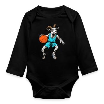 Chèvres de basket-ball - Body Bébé bio manches longues - noir - Devant