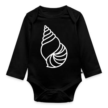 shell - Organic Longsleeve Baby Bodysuit - black - Front