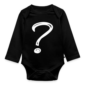 Ein Fragezeichen - Baby Bio-Langarm-Body - Schwarz - Vorne