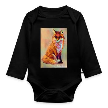 Fuchs Poster - Baby Bio-Langarm-Body - Schwarz - Vorne
