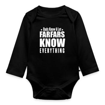 Väter wissen viel Farfars wissen alles - Baby Bio-Langarm-Body - Schwarz - Vorne