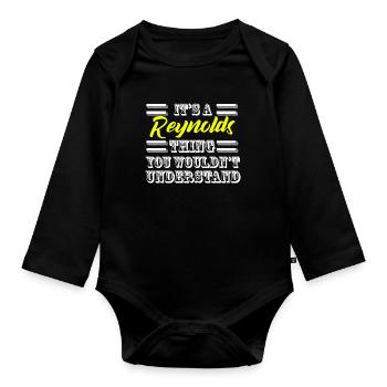 Son A Reynolds Thing Nom de famille Fierté - Body Bébé bio manches longues - noir - Devant