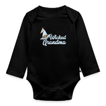 Wicked Grandma Witch Spooky Halloween Geschenk - Baby Bio-Langarm-Body - Schwarz - Vorne