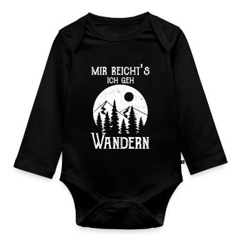 Hiking Hikers - Organic Longsleeve Baby Bodysuit - black - Front