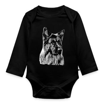 Schäferhund Deutscher Schäferhund German Shepherd - Organic Longsleeve Baby Bodysuit - black - Front