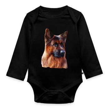 Old German Shepherd German Shepherd - Organic Longsleeve Baby Bodysuit - black - Front