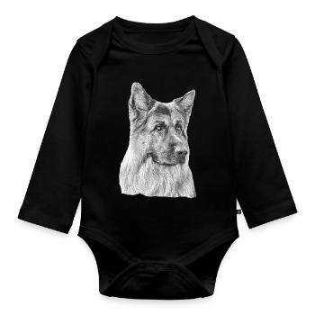 Old German Shepherd German Shepherd - Organic Longsleeve Baby Bodysuit - black - Front