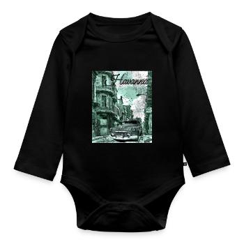 Havanna Cuba - Baby Bio-Langarm-Body - Schwarz - Vorne