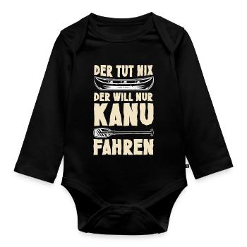 Kanu Kanut Kanutin Kanufahrer - Baby Bio-Langarm-Body - Schwarz - Vorne