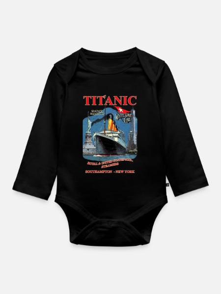 TITANIC Kreation Louis RUNEMBERG © Adagp - Baby Bio-Langarm-Body - Schwarz