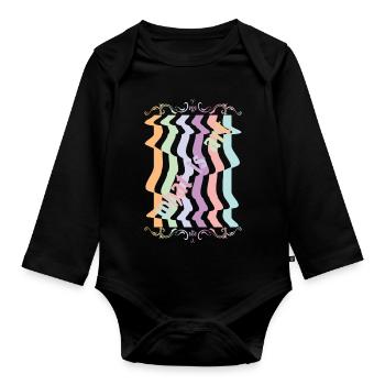 Abstrakte Kunst - Baby Bio-Langarm-Body - Schwarz - Vorne