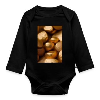 Gold Pieces - Organic Longsleeve Baby Bodysuit - black - Front