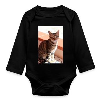 Katze Kätzchen - Baby Bio-Langarm-Body - Schwarz - Vorne