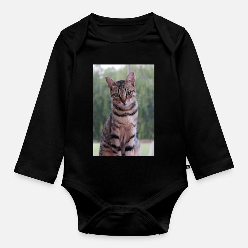 Katze Kätzchen - Baby Bio-Langarm-Body - Schwarz