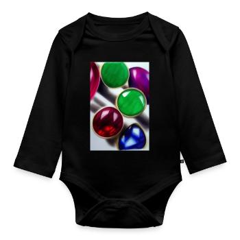 Edelsteine - Baby Bio-Langarm-Body - Schwarz - Vorne