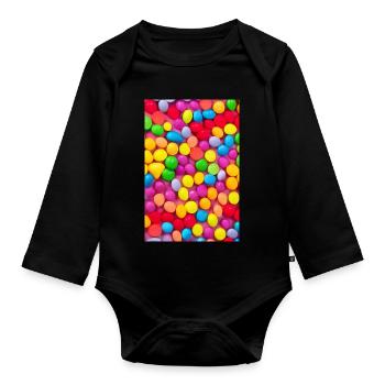 Candies - Organic Longsleeve Baby Bodysuit - black - Front