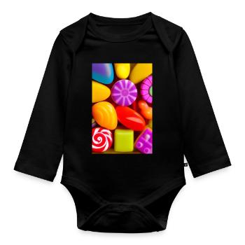 Candies - Organic Longsleeve Baby Bodysuit - black - Front