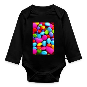 Candies - Organic Longsleeve Baby Bodysuit - black - Front