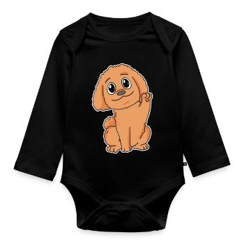 Poodle Dog Breed Dog Dogs - Organic Longsleeve Baby Bodysuit - black - Front