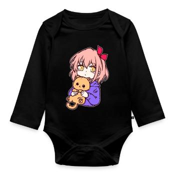 Anime Girl Manga Cartoon Comic Mangastyle - Organic Longsleeve Baby Bodysuit - black - Front