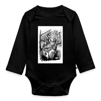 Pendant ce temps à Cracovie [Pologne] - Body Bébé bio manches longues - noir - Devant