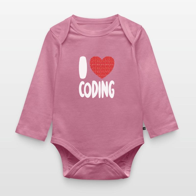 I Love Coding - Programmer T-Shirt Organic Longsleeve Baby Bodysuit