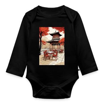 Asian Coffee - Organic Longsleeve Baby Bodysuit - black - Front