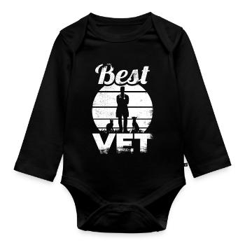 Best Veterinarian - Organic Longsleeve Baby Bodysuit - black - Front