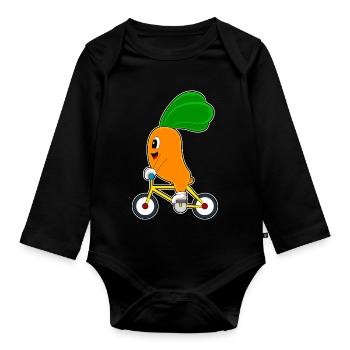 Carotte Vélo - Body Bébé bio manches longues - noir - Devant