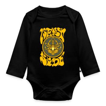 West side - Organic Longsleeve Baby Bodysuit - black - Front