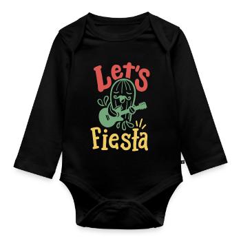 Cinco de Mayo Fiesta mexikanische Party - Baby Bio-Langarm-Body - Schwarz - Vorne