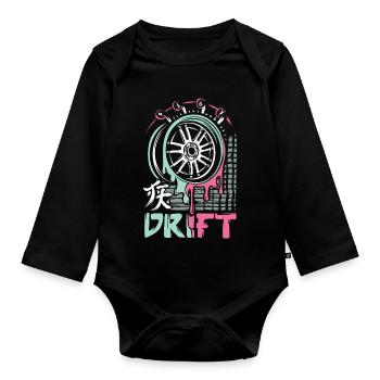 JDM Drift Rim – Art de la mise au point de voitures japonaises - Body Bébé bio manches longues - noir - Devant