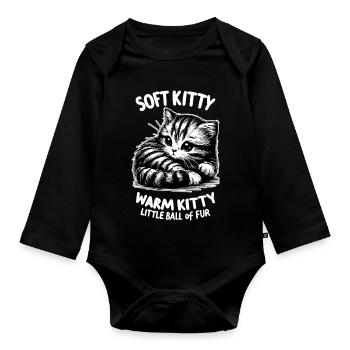 Soft Kitty (foncé) - Body Bébé bio manches longues - noir - Devant