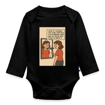 Modern art - Baby Bio-Langarm-Body - Schwarz - Vorne