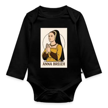 Anna Breizh / Anne von der Bretagne - Baby Bio-Langarm-Body - Schwarz - Vorne