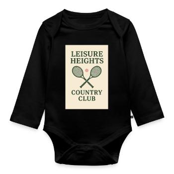 Leisure heights Country Club  - Baby Bio-Langarm-Body - Schwarz - Vorne