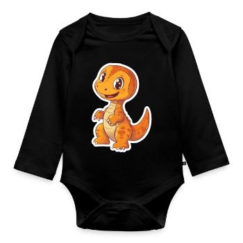 Dinosaure - Body Bébé bio manches longues - noir - Devant