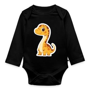 Dinosaure - Body Bébé bio manches longues - noir - Devant