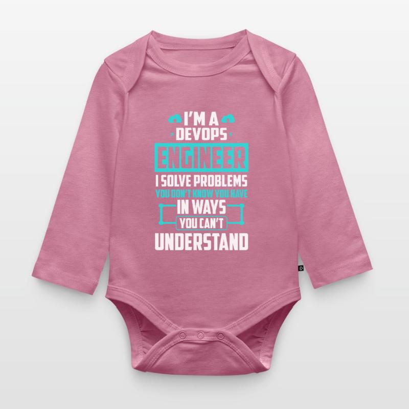 DevOps Engineer I Solve Problems You Cant Organic Longsleeve Baby Bodysuit