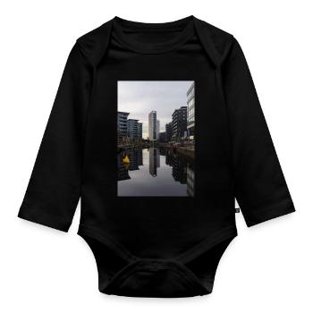 Urban Reflection - Organic Longsleeve Baby Bodysuit - black - Front