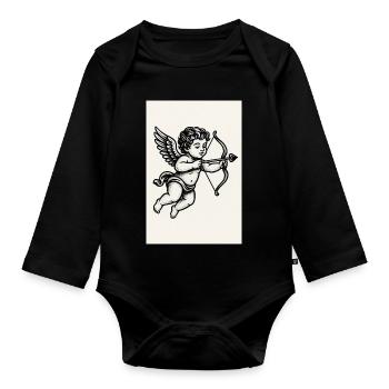 Engel - Baby Bio-Langarm-Body - Schwarz - Vorne