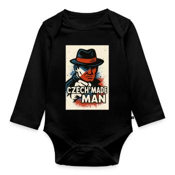 Czech Made Man - Organic Longsleeve Baby Bodysuit - black - Front