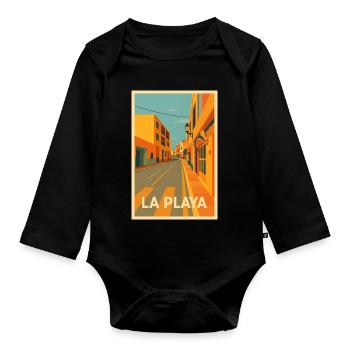 Playa de La Calera - Baby Bio-Langarm-Body - Schwarz - Vorne