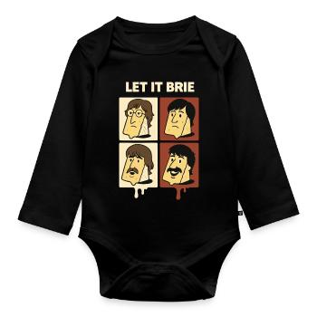Let It Brie Cheese Quartet - Organic Longsleeve Baby Bodysuit - black - Front