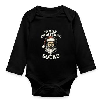 Family Christmas Squad Santa Claus - Organic Longsleeve Baby Bodysuit - black - Front