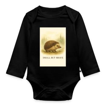 Little Spine Hero - Organic Longsleeve Baby Bodysuit - black - Front