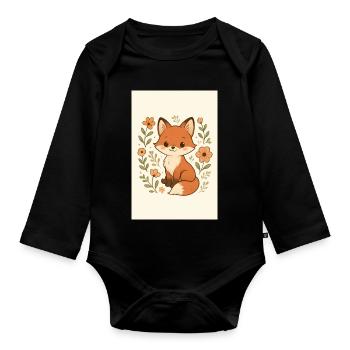 Kleiner Fuchs - Baby Bio-Langarm-Body - Schwarz - Vorne
