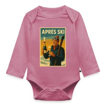 Après Ski Vintage Celebration Poster - Organic Longsleeve Baby Bodysuit - mauve - Front