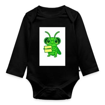 Lernkäfer mit Brille Motiv - Organic Longsleeve Baby Bodysuit - black - Front