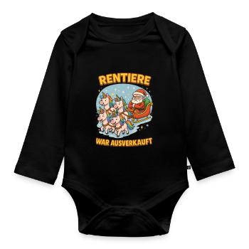 Renne a été vendu Licorne Noël - Body Bébé bio manches longues - noir - Devant